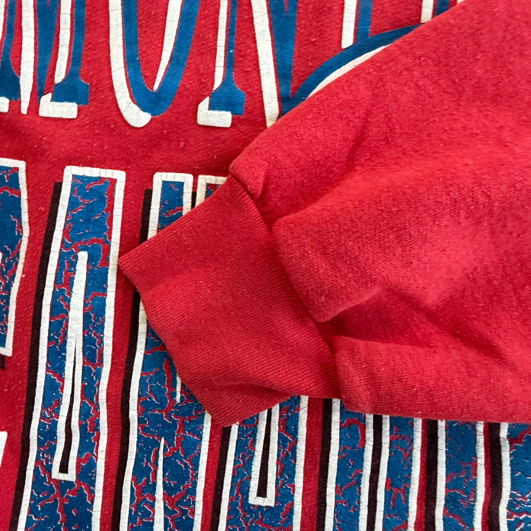 J- Vintage '92 Montreal Canadiens NHL Logo & Text Graphic Hoodie - L