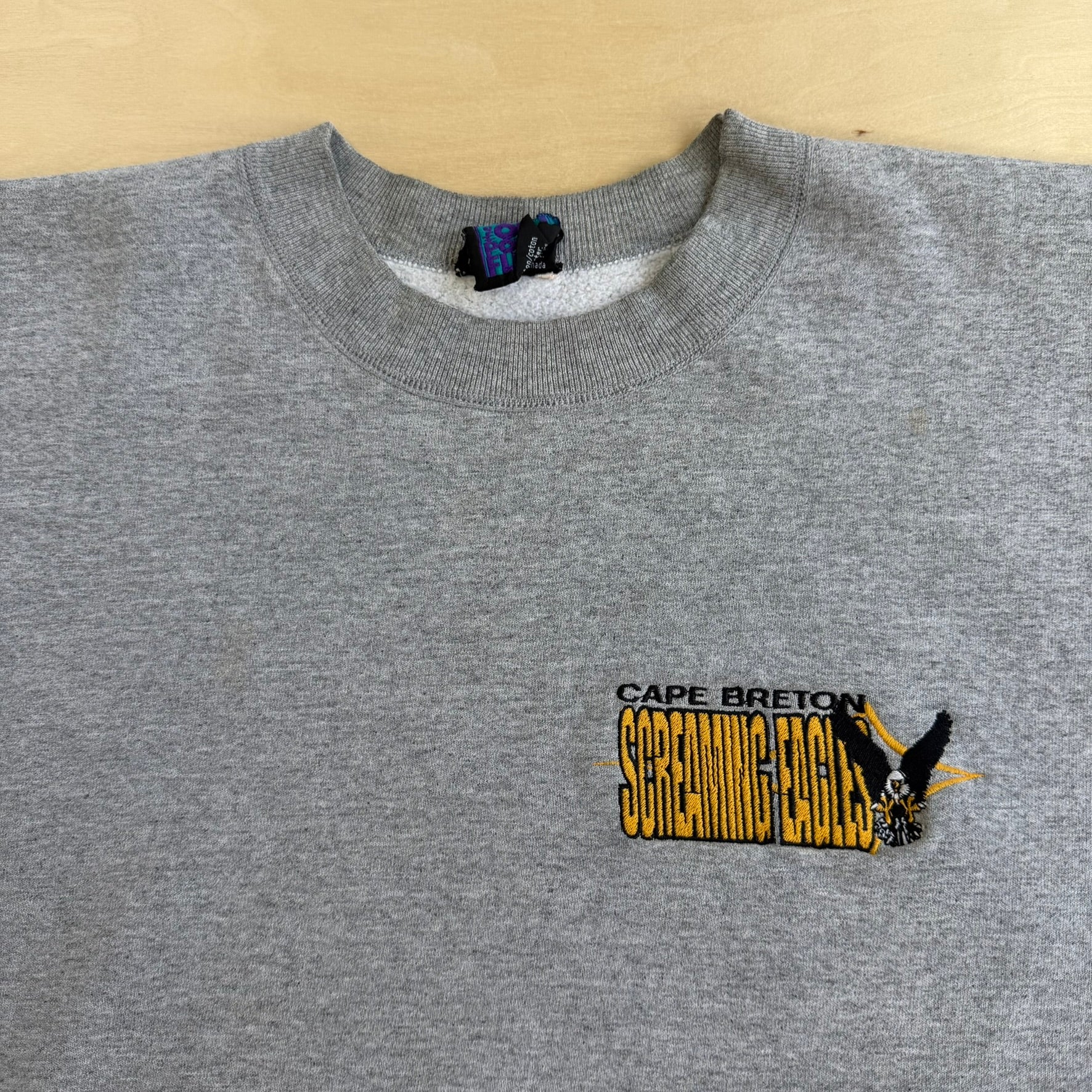J- Vintage 90s Cape Breton Screaming Eagle Junior Hockey League Starter Made In Canada Embroidered Logo Crewneck - L