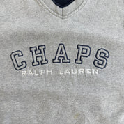J- Vintage 90s Chaps RL Embroidered Text Sweatshirt Vest - 2XL
