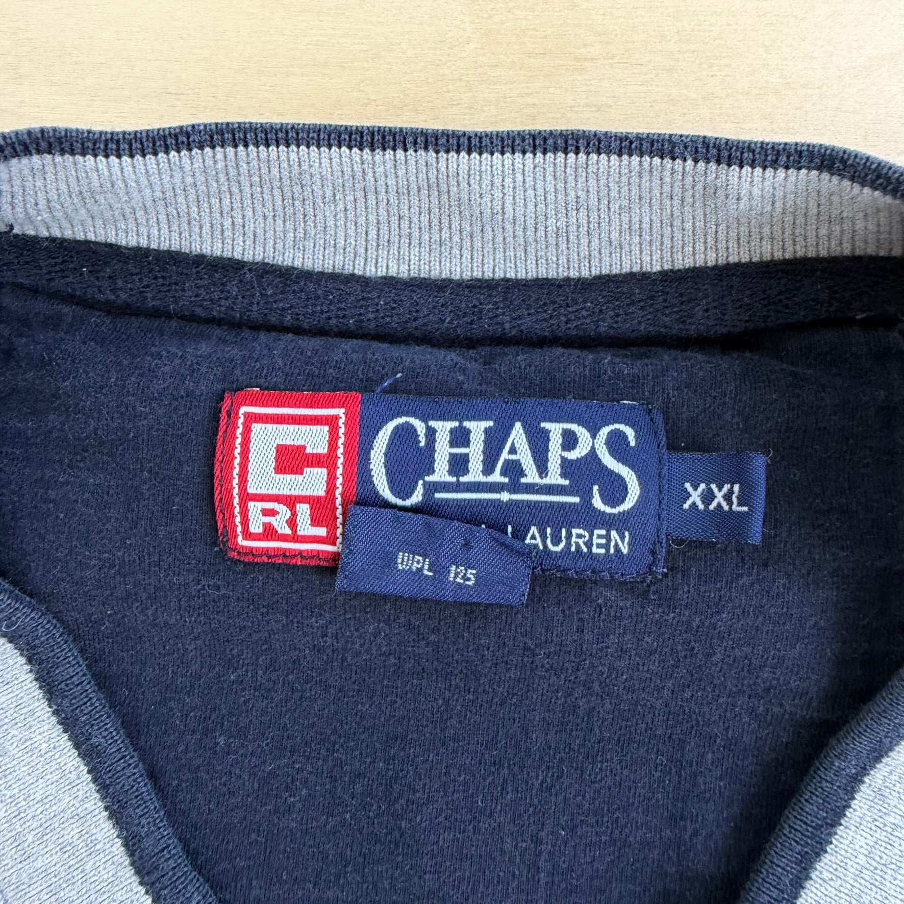 J- Vintage 90s Chaps RL Embroidered Text Sweatshirt Vest - 2XL