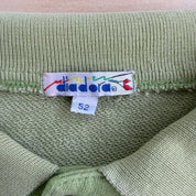J- Vintage 90s Diadora Embroidered Crest Henley Crewneck - 52 (fits M)