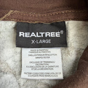 J- Vintage Real Tree Camo Orange Logo Brown Drawstrings Hoodie - XL