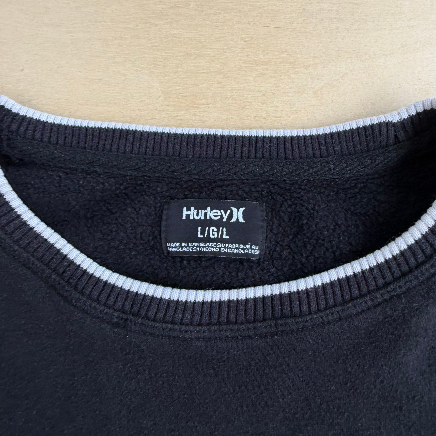 J- Vintage Hurley Collegiate Text Logo Crewneck - L