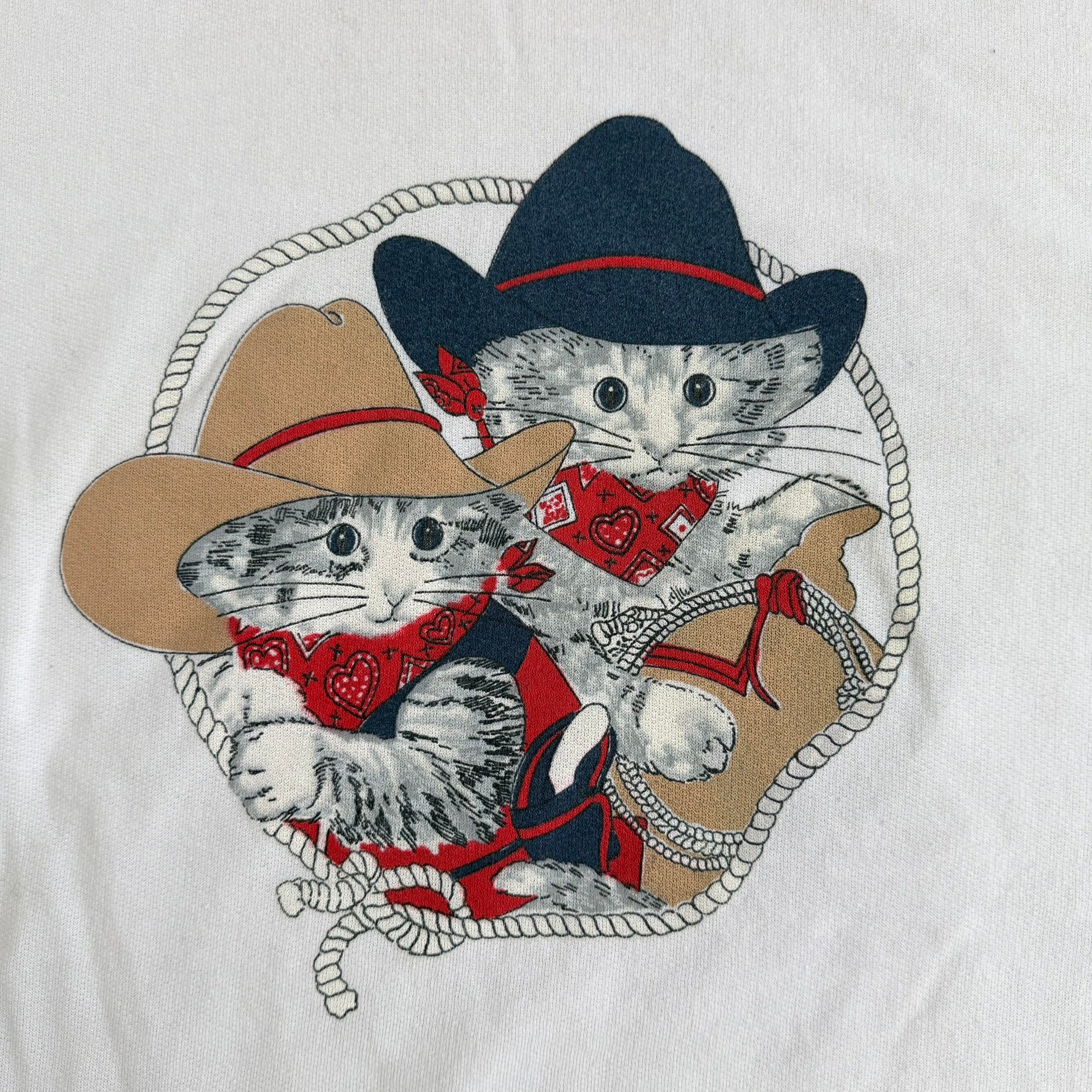 J- Vintage Western Cats Graphic Grandma Crewneck - L
