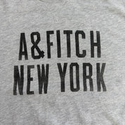 J- Vintage Abercrombie & Fitch A&Fitch New York Text Grey Crewneck - 2XL