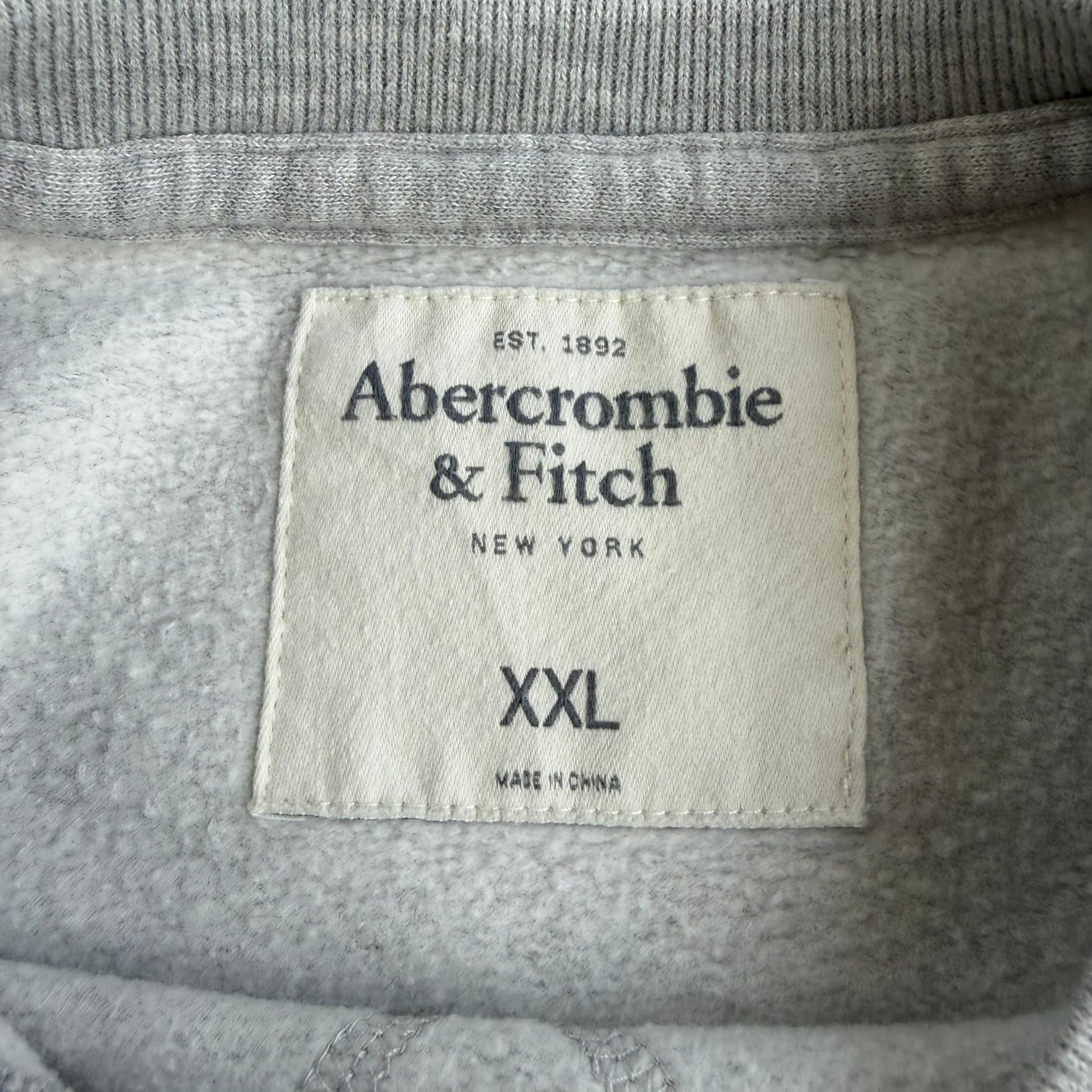 J- Vintage Abercrombie & Fitch A&Fitch New York Text Grey Crewneck - 2XL
