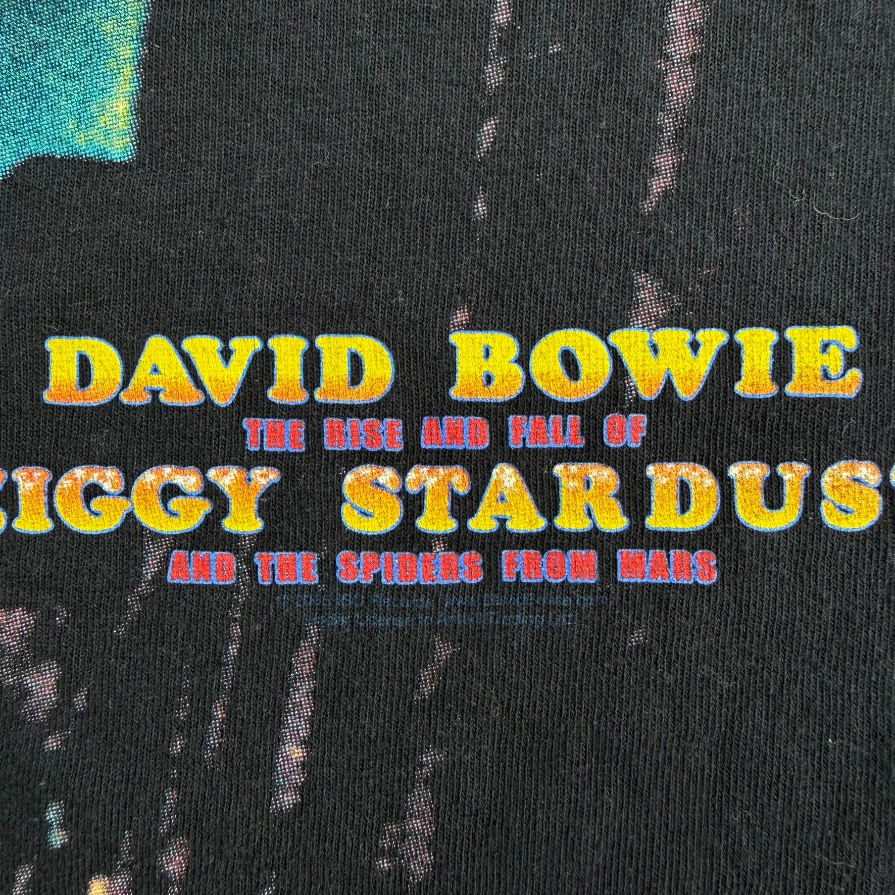 J- Vintage Liquid Blue David Bowie The Rise & Fall Of Ziggy Stardust Graphic Tee - L