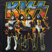 J- Vintage Kiss Bootleg Text & Graphic Yeah Rock Tag Long Sleeve Tee - XL