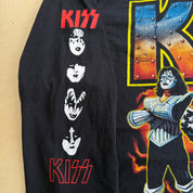 J- Vintage Kiss Bootleg Text & Graphic Yeah Rock Tag Long Sleeve Tee - XL