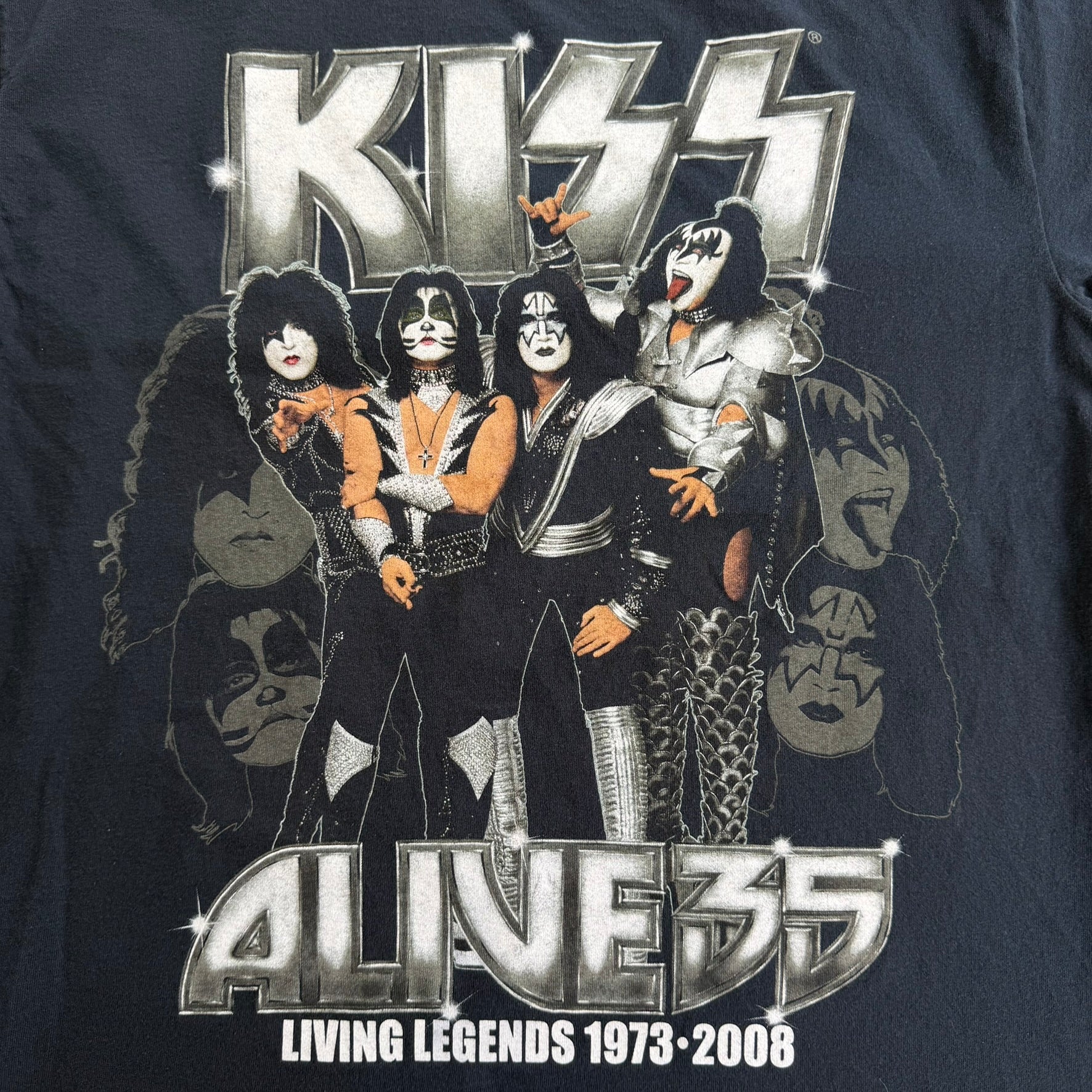 J- Vintage '08 Kiss Alive 35 Living Legends Tour Graphic Tee - L