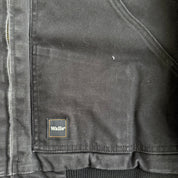 J- Vintage Walls Quilt Blanket Lined Black Canvas Hooded Work Jacket - XL