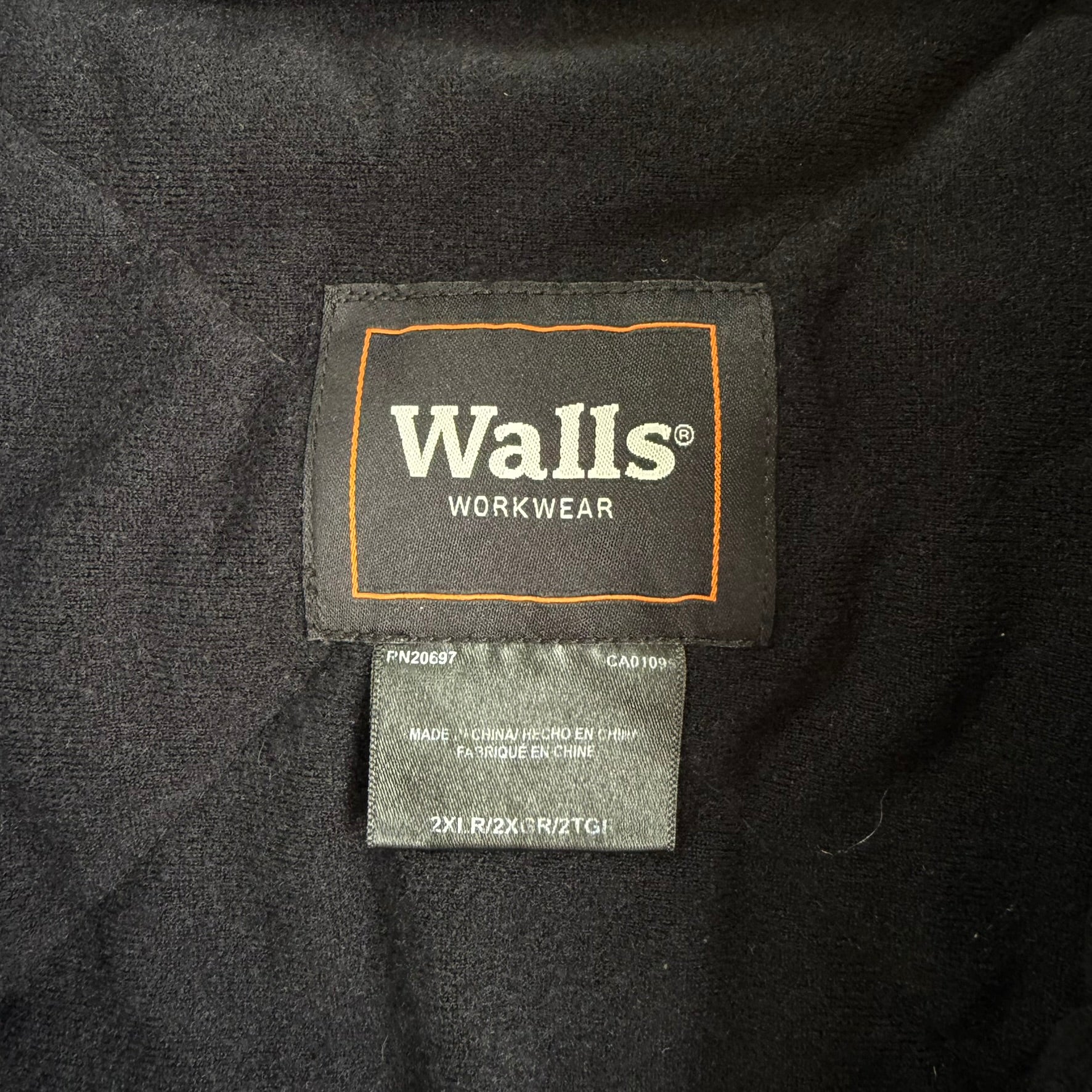 J- Vintage Walls Quilt Blanket Lined Black Canvas Hooded Work Jacket - XL