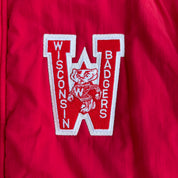 J- Vintage University Of Wisconsin Badgers Chenille Emb Logo Made In USA Winter Bomber Jacket - XL