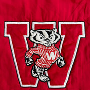 J- Vintage University Of Wisconsin Badgers Chenille Emb Logo Made In USA Winter Bomber Jacket - XL