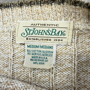J- Vintage St Johns Bay Beige Patterned Knit Sweater - M
