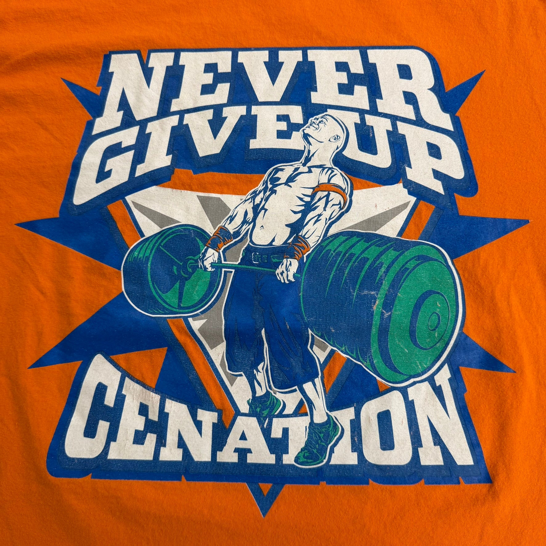 J- Vintage '08 WWE John Cena Never Give Up Cena Nation Graphic Tee - L