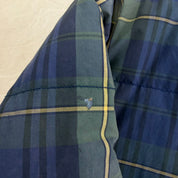 J- Vintage 90s Tommy Hilfiger Navy Plaid & Green Reversible Puffer Winter Jacket - XL