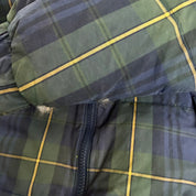 J- Vintage 90s Tommy Hilfiger Navy Plaid & Green Reversible Puffer Winter Jacket - XL