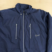J- Vintage 90s Nike Air Embroidered Swoosh & Text Quilt Lined Zip Up Winter Jacket - XL
