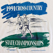J-  Vintage '91 Arizona Cross Country State Championship Made In USA Single Stitch Tee - L
