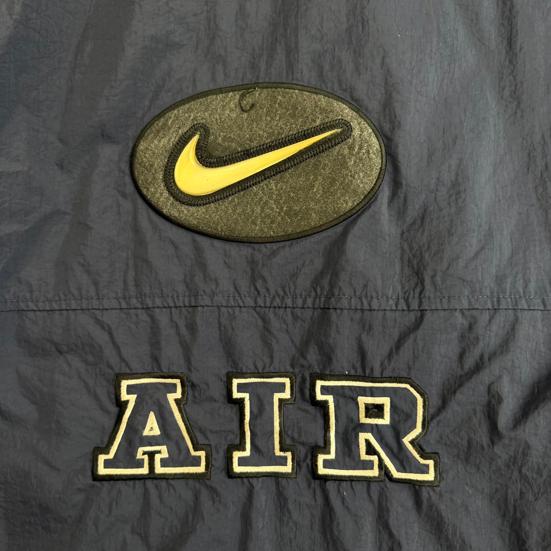 J- Vintage 90s Nike Air Embroidered Swoosh & Text Quilt Lined Zip Up Winter Jacket - XL
