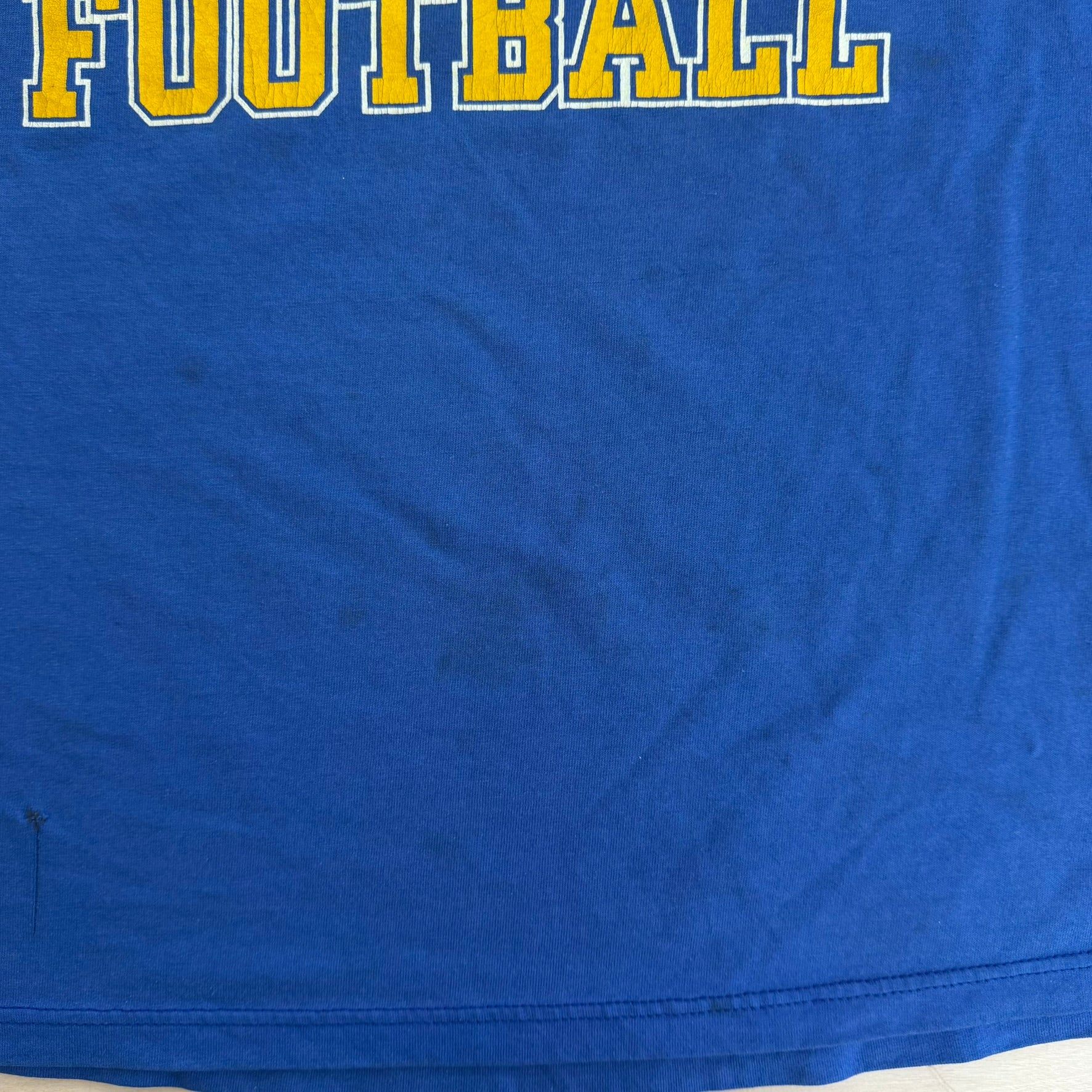 J-  Vintage Marian High School Football Graphic Russell Athletics Made In USA Single Stitch Tee - L
