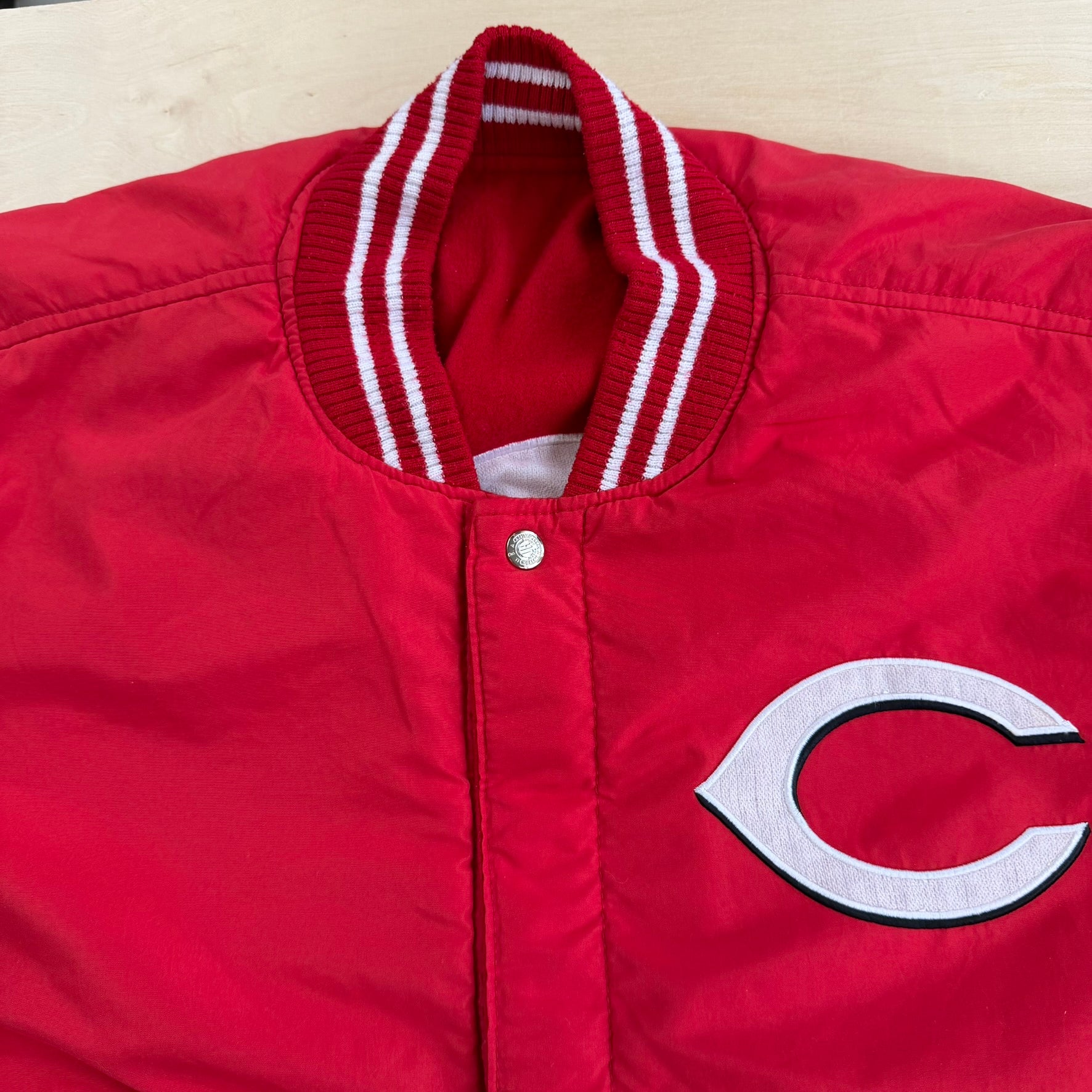 J- Vintage Cincinnati Reds MLB Jeff Hamilton Designs Reversible Bomber Jacket - 2XL