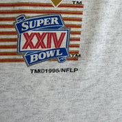 J-  Vintage '95 San Francisco 49ers NFL World 5 Super Bowl Championship Made In USA Single Stitch Tee - L