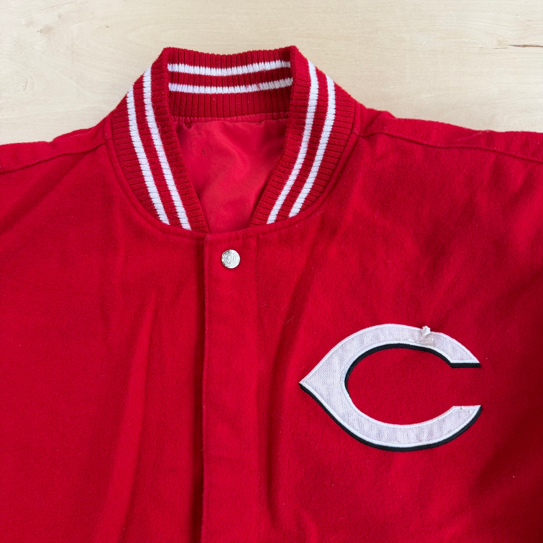 J- Vintage Cincinnati Reds MLB Jeff Hamilton Designs Reversible Bomber Jacket - 2XL