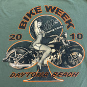 J- Vintage '10 Daytona Beach Bike Week 69th Anniversary Graphic Tee - L