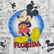J- Vintage Disney Florida Mickey Mouse Comic Strip All Over Print Graphic Made In USA Single Stitch Tee - XL