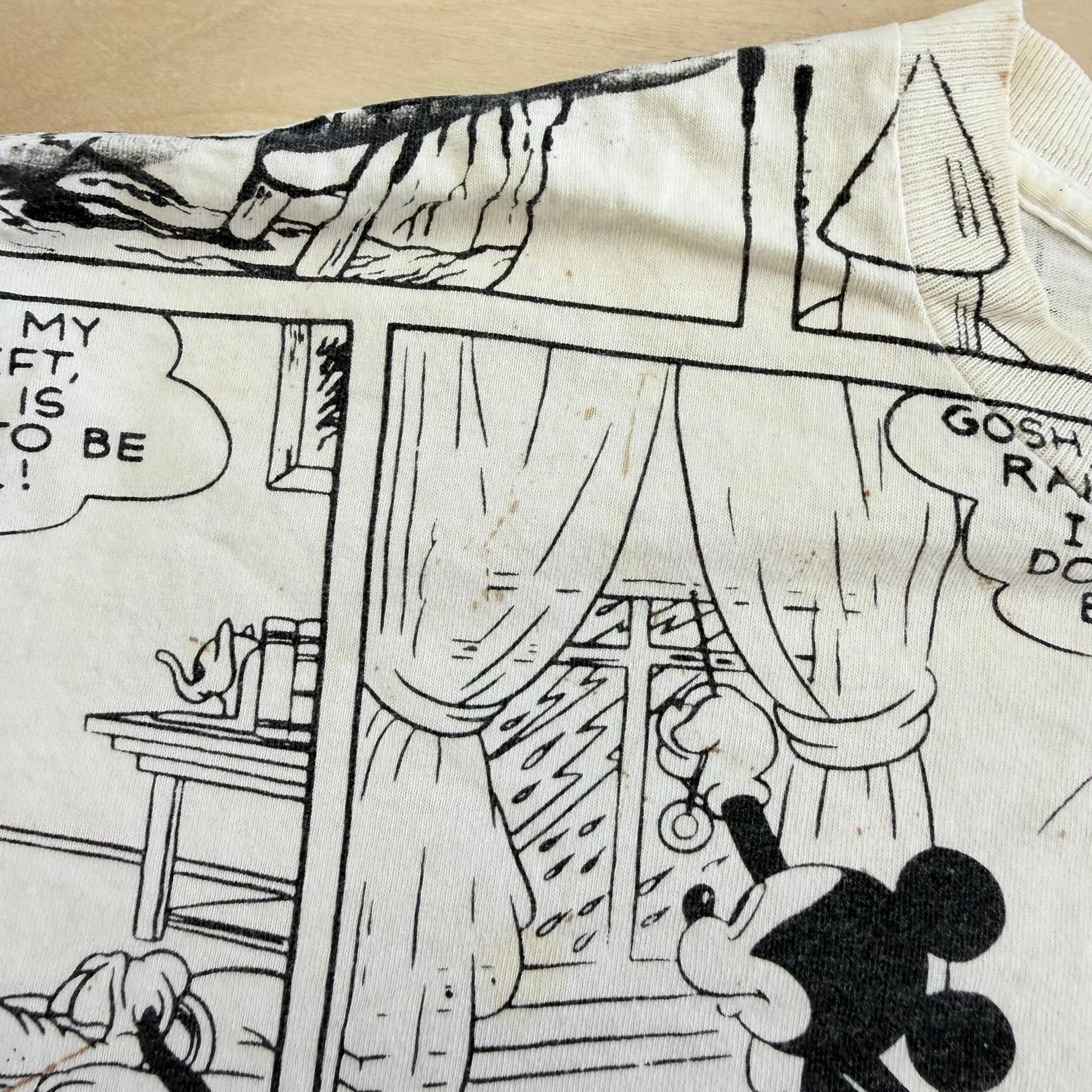 J- Vintage Disney Florida Mickey Mouse Comic Strip All Over Print Graphic Made In USA Single Stitch Tee - XL