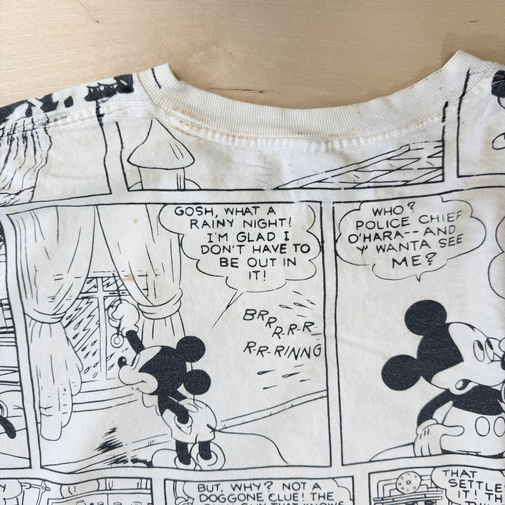 J- Vintage Disney Florida Mickey Mouse Comic Strip All Over Print Graphic Made In USA Single Stitch Tee - XL