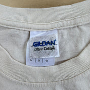 J- Vintage Greyhound Dog Embroidered Text & Graphic Gildan Tee - L