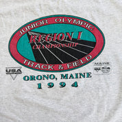J- Vintage '94 Orono Maine Junior Olympic Track & Field Graphic Made In USA Single Stitch Tee - L