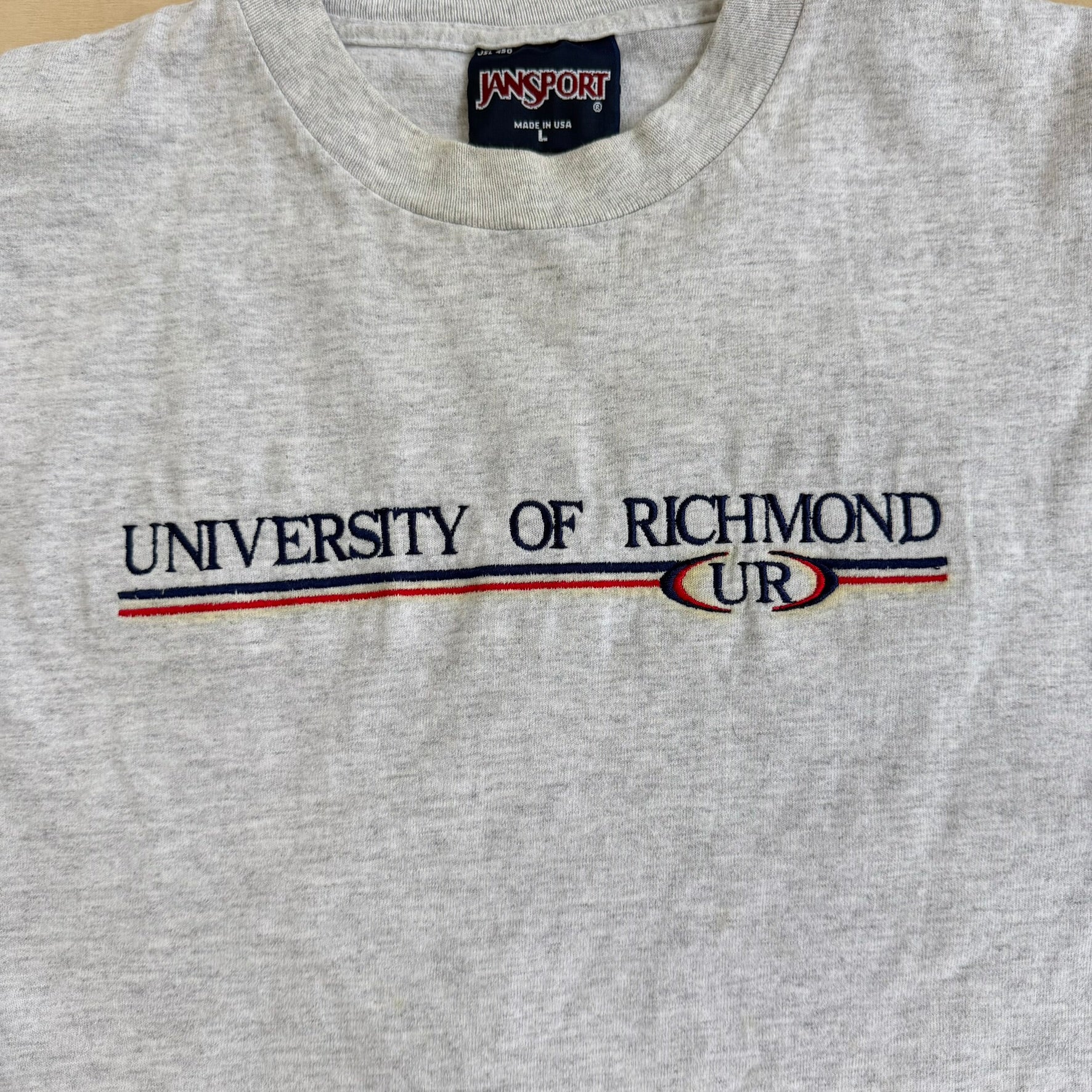 J- Vintage Jansport University Of Richmond Embroidered Text Made In USA Long Sleeve Tee - L