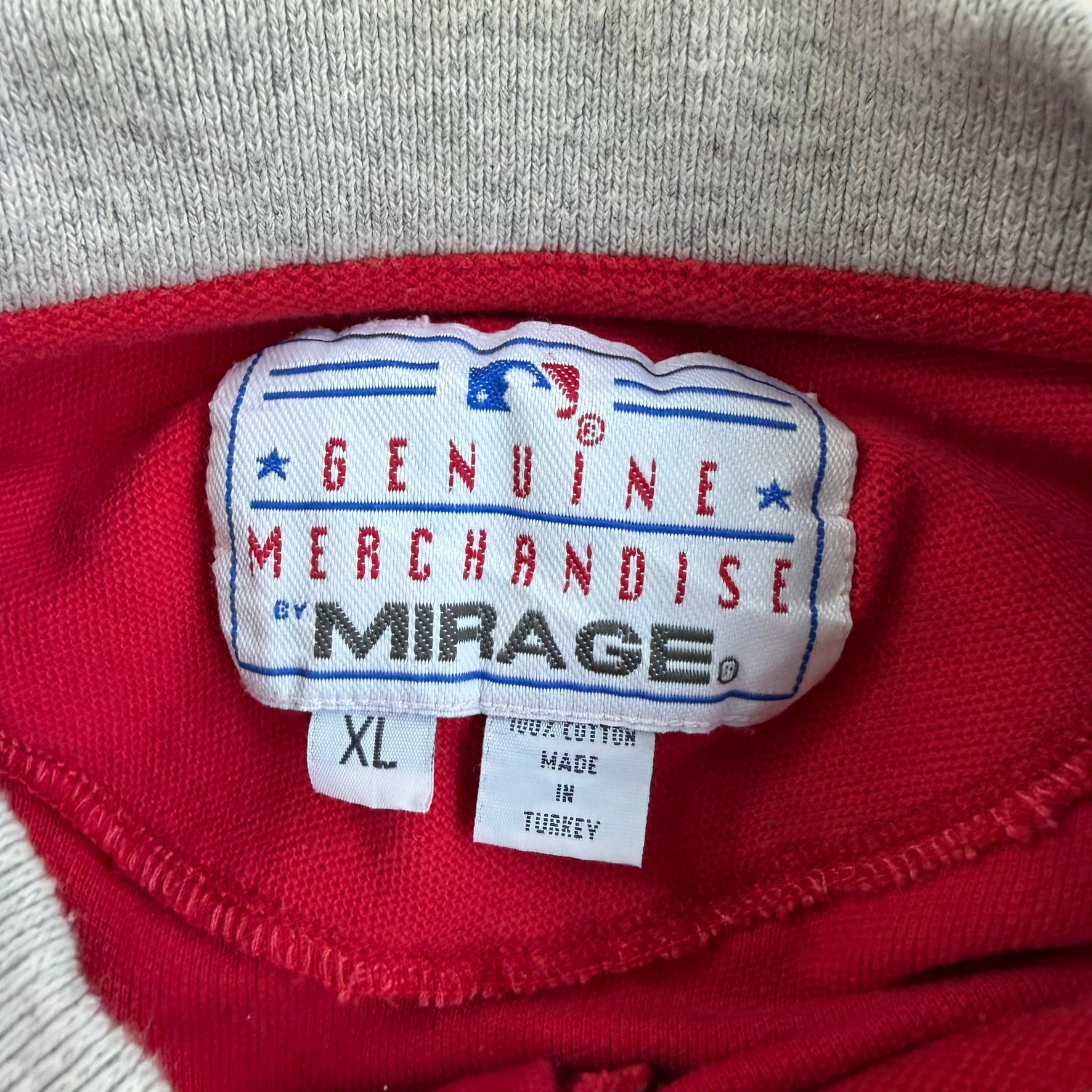 J- Vintage New York Yankees MLB Mirage Embroidered Logo Henley Tee - XL