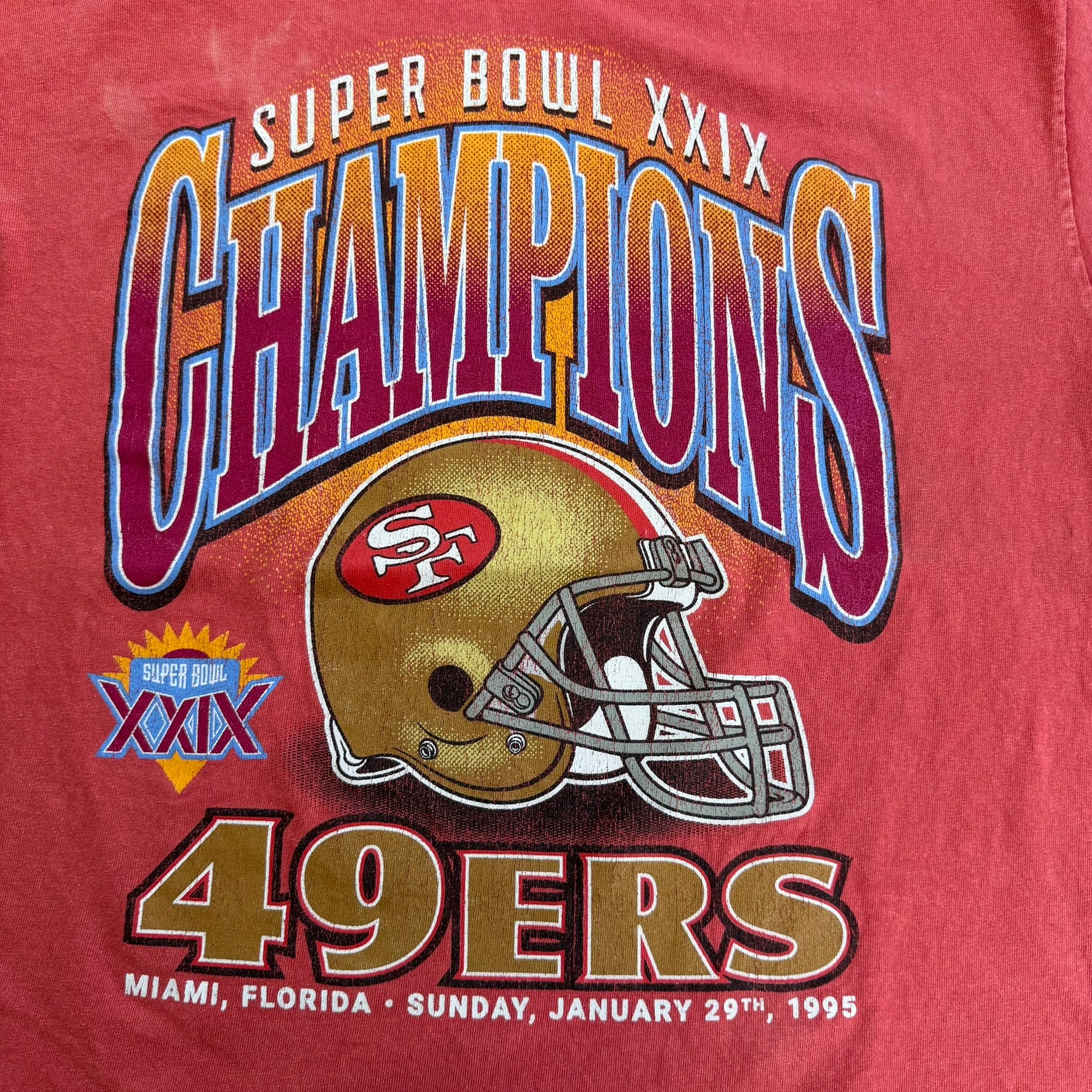 J-  47' Vintage Tubular NFL Super Bowl 29 1995 49ers Champions Graphic Tee - 2XL