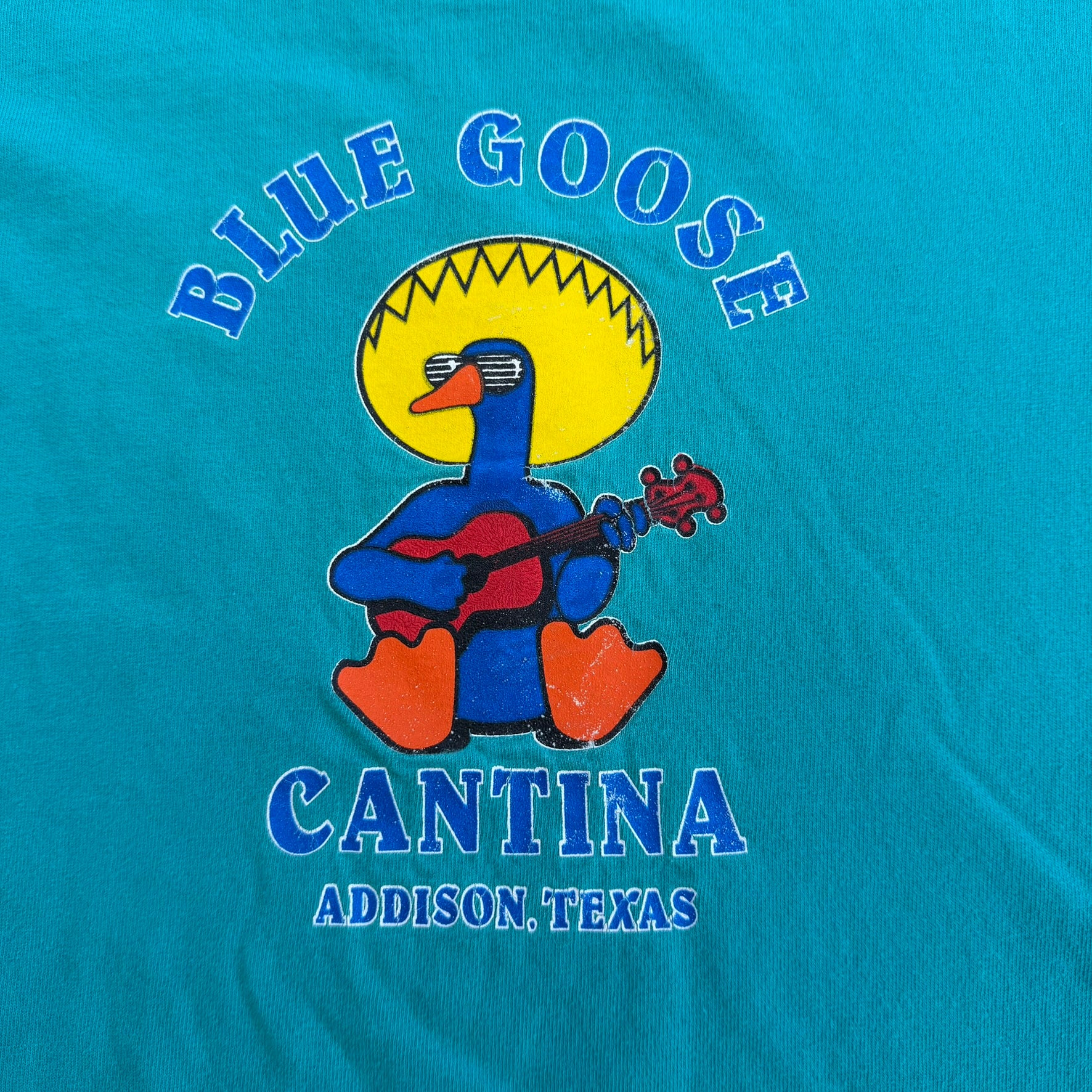 J- Vintage Blue Goose Cantina Texas Graphic Made In USA Single Stitch Tee - XL