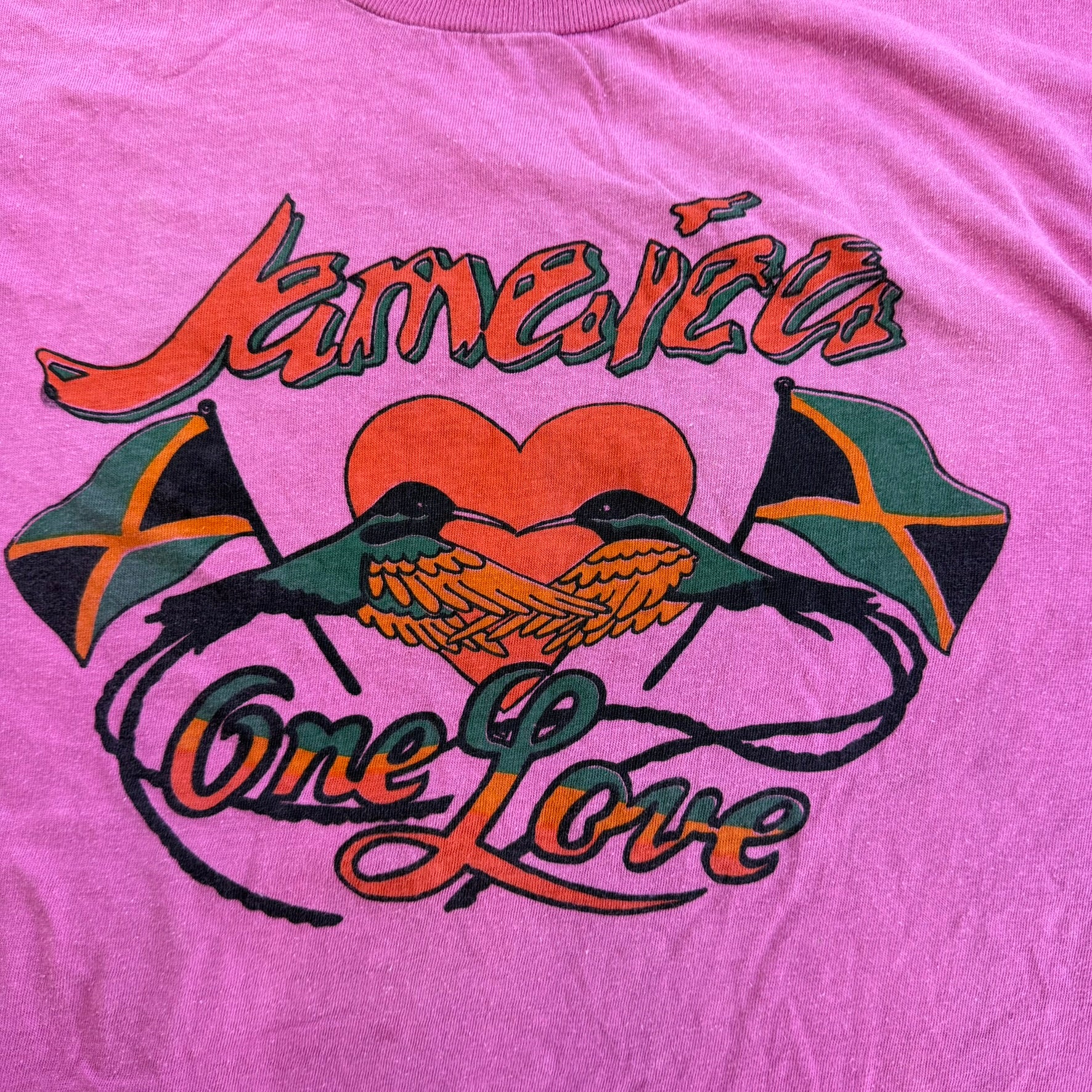 J- Vintage Jamaica One Love Graphic Single Stitch Tee - 50 (fits XL)