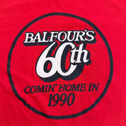 J- Vintage '90 Balfour's 60th Comin' Home In Text Graphic Single Stitch Tee - L