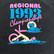 J- Vintage '93 British Columbia Regional Swimming Championship Graphic Single Stitch Tee - XL