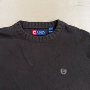 J- Vintage Chaps RL Embroidered Logo Chocolate Brown Knit Sweater - XL