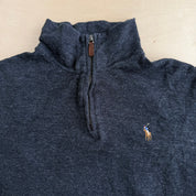 J- Vintage Polo RL Embroidered Logo Quarter Zip Knit Sweater - S