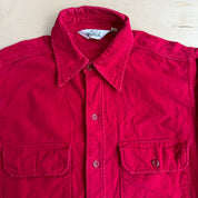 J- Vintage Woolrich Chamois Cloth Red Button Down Shirt - L