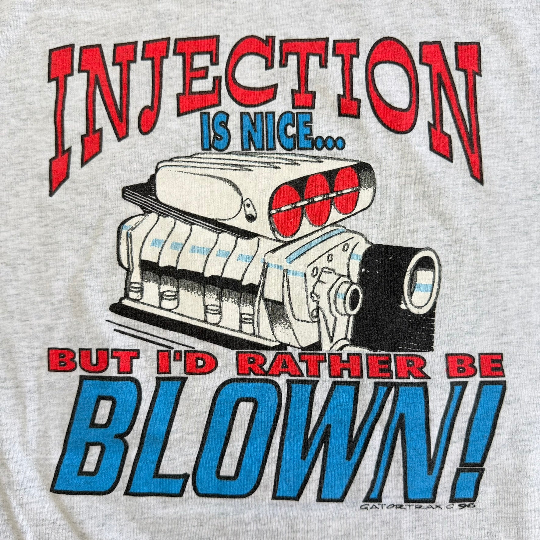 J- Vintage '96 Horsepower Is Like Sex Text Made In USA Single Stitch Tee - 2XL