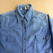J- Vintage Woolrich Chamois Cloth Baby Blue Button Down Shirt - 6 (fits m/M)