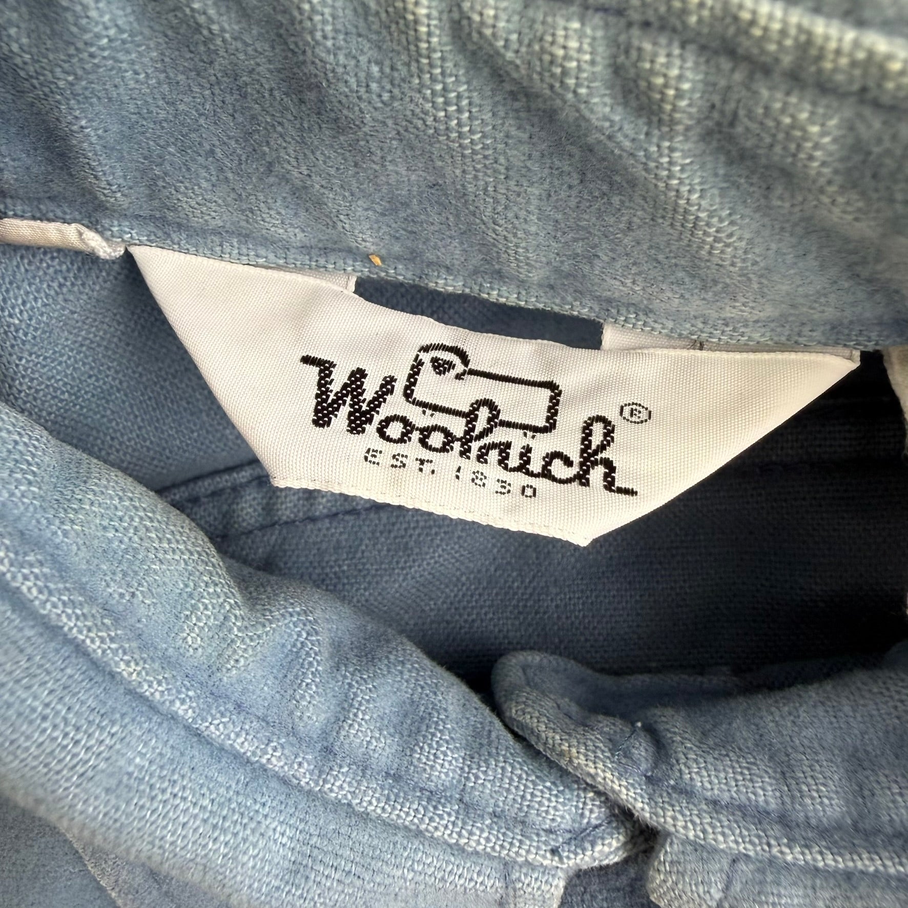 J- Vintage Woolrich Chamois Cloth Baby Blue Button Down Shirt - 6 (fits m/M)