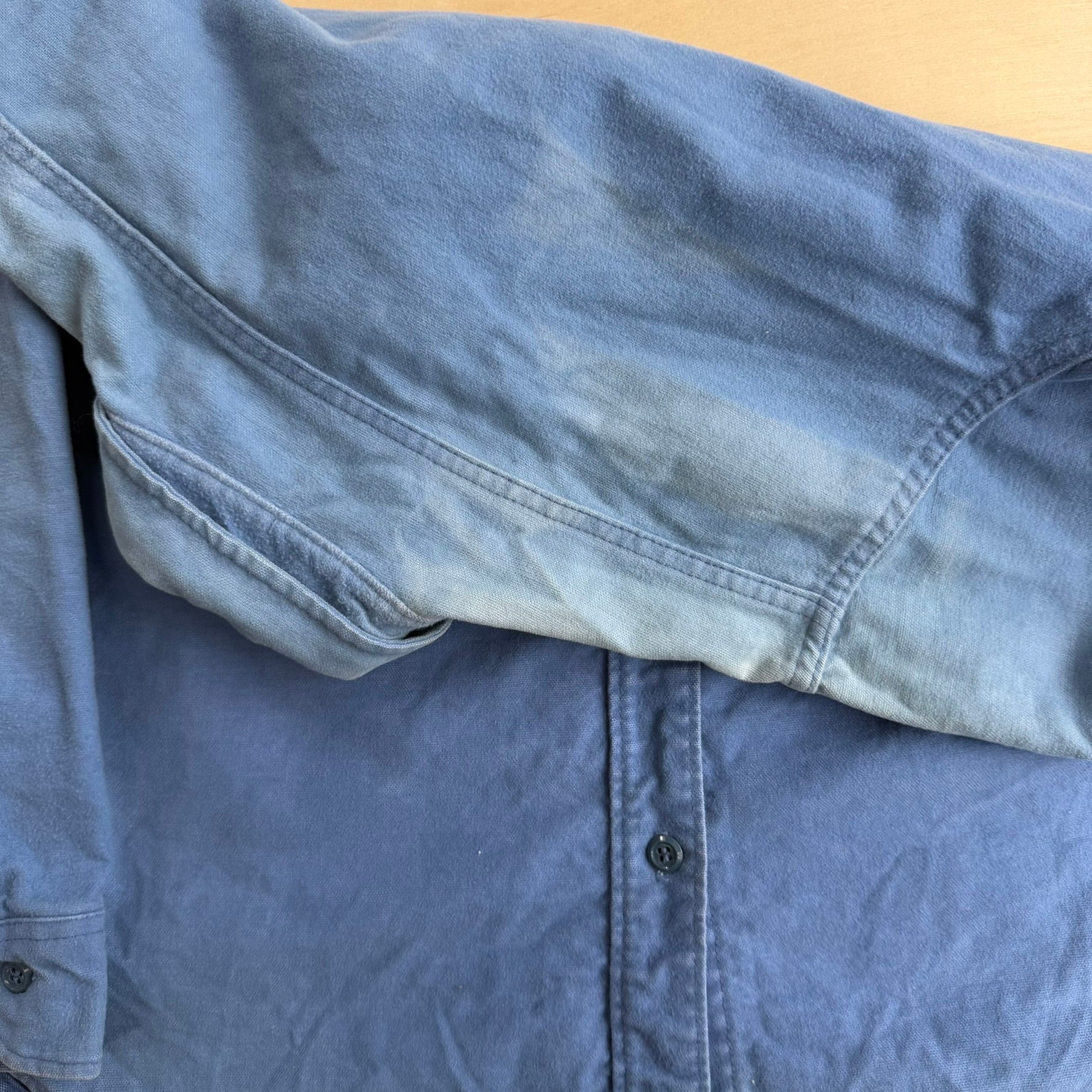 J- Vintage Woolrich Chamois Cloth Baby Blue Button Down Shirt - 6 (fits m/M)