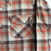 J- Vintage 90s Pendleton Made In USA Beige Plaid Wool Button Down Shirt - M